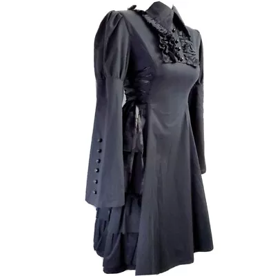 Buy Rare Victorian Gothic Lolita Black Dress 16 Plus Size Tripp Style Sturdy Fabric • 95.55£