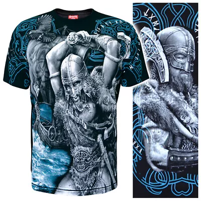 Buy T-Shirt Valhalla Nordic Division Drakar Viking Warrior Odin Thor Wiking Vikings • 16.50£