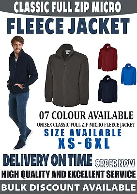 Buy Uneek Classic Fleece Jacket Full Zip Micro Casual Extra Warm Work Wear Unisex • 13.99£