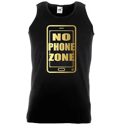 Buy Unisex Black No Phone Zone Connect Mobile Telephone App Device Vest • 10.95£