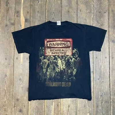 Buy The Walking Dead T-Shirt Mens Y2K Graphic Print Short Sleeve Tee Black Large • 15£