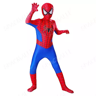 Buy Kids Boy's Cosplay Spiderman Fancy Dress Party Costume Clothe Jumpsuit 3-12 Age • 5.82£