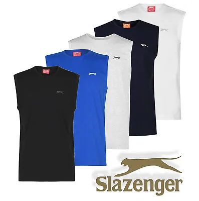 Buy Mens Vest Top Slazenger Sleeveless Summer Gym TShirt Tee Size XS To 4XL • 10.65£