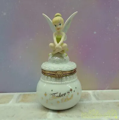 Buy Disney Figurine Tinker Bell Peter Pan Hinged Box Trinket Jewelry Case • 111.64£
