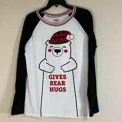 Buy Christmas Holiday Long Sleeve Tee Shirt Adorable Gives Bear Hugs Size L. • 17.37£