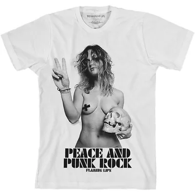 Buy The Flaming Lips PeacePunk Rock Girl White T-Shirt - OFFICIAL • 14.89£