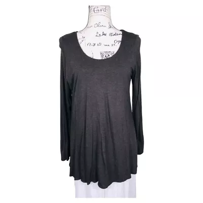 Buy Eileen Fisher Double Layer Top Size Medium Brown Round Neck Long Sleeve Knit • 28.95£