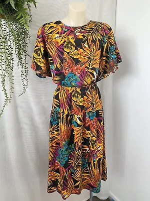 Buy Tric Trac Vintage Top And Midi Skirt Set Outfit M L Tropical Print Tshirt Blouse • 37.91£