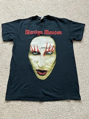 Buy Men’s Logo Red Lips “Marilyn Manson” Cotton Crew Neck Short Sleeve T-shirt M • 8.99£