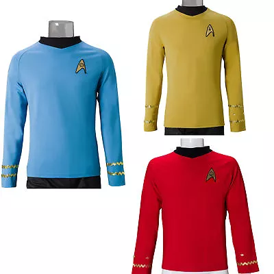 Buy For The Original Series Captain Kirk Gold Shirt Spock Blue Uniforms Red Costumes • 29£