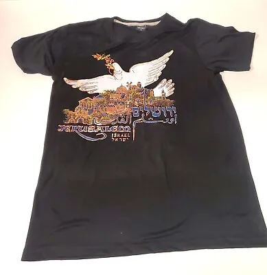 Buy T-shirt From Jerusalem - Israel Hebrew Gold Accent Women's Size M Dove Of Peace • 11.37£