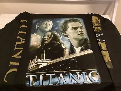 Buy Titanic Long Sleeve T-Shirt Size L Print On Front/Back/Sleeves Movie Rare • 19.99£