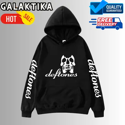 Buy Punk Rock Band Deftones Skull Black Hoodie | Deftones Men's Sweatshirt Steetwear • 17.99£