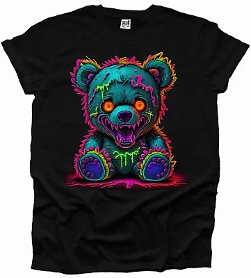 Buy Zombie Teddy Bear Gothic Horror Demon Emo Mens Tshirt Woman Unisex Grunge UK • 9.99£