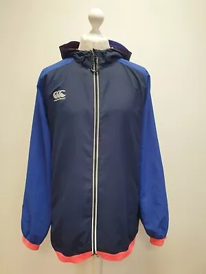 Buy Gg424 Mens Canterbury Blue L/sleeve Lightweight Hooded Sports Jacket Uk 2xl • 24.99£