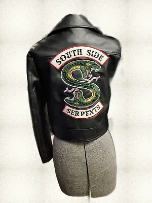 Buy Riverdale Pleather Motorcycle Jaket With Southside Serpents Logo On Back • 18.99£