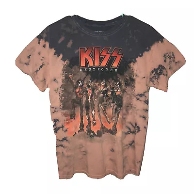 Buy KISS T-Shirt Medium Bleach Dye Distressed Rock Band Concert Tour Merch Tee • 13.76£