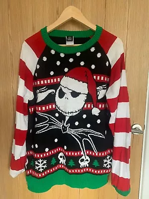 Buy Mens Disney’s Tim Burton The Nightmare Before Christmas Jumper Sweater Large • 24.99£