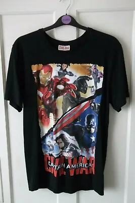 Buy Mens Marvel Captain America Civil War Black Cotton T-shirt - Size XL - Used • 10.99£