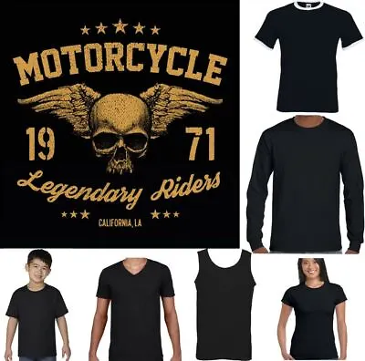Buy Motorcycle T-Shirt Legendary Riders Biker Motorbike Bike Cafe Racer Custom • 10.99£