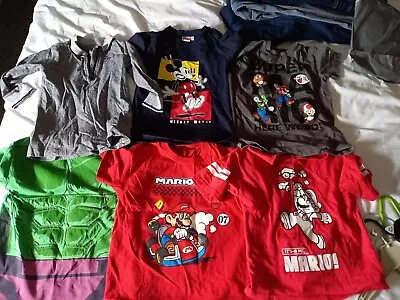 Buy Boys Clothing Bundle 3-4 Years Mario Hulk Mickey Mouse • 8.50£