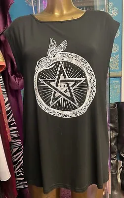 Buy Banned Alternative Black Sleeveless T Shirt Snake Pentagram Sizes S L XL BNWT • 20£