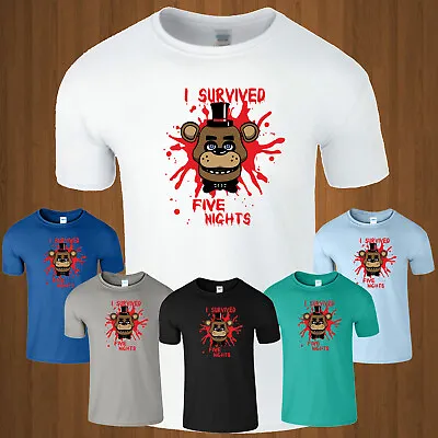 Buy Five Nights At Freddy's T Shirt Gaming Kids Boys Tee FNAF Funny Cool Mens Gift • 10.49£