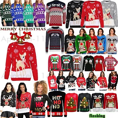 Buy Unisex Mens Womens Ladies XMAS Novelty Christmas Light Up Vintage Jumper Sweater • 14.36£