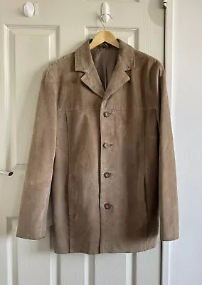 Buy Light Brown Vintage Genuine Suede Leather Jacket Size Medium Great Condition • 9.99£