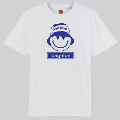 Buy One Love Happy White Organic Cotton T-shirt For Fans Of Brighton Gift • 22.99£