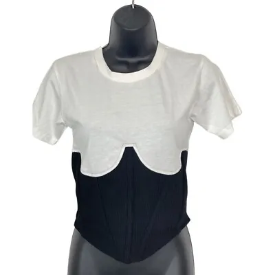 Buy Maniere De Voir Womens White Corset T Shirt-UK 8, BNWT • 16£