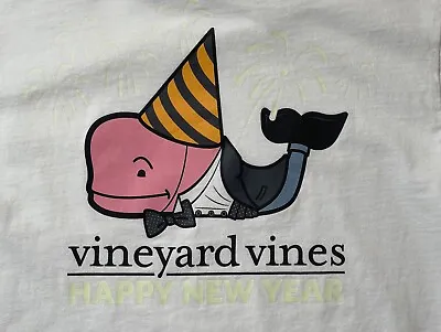 Buy Vineyard Vines Kids Happy New Year Glow In The Dark L/S T-Shirt Unisex M 12/14 • 15£