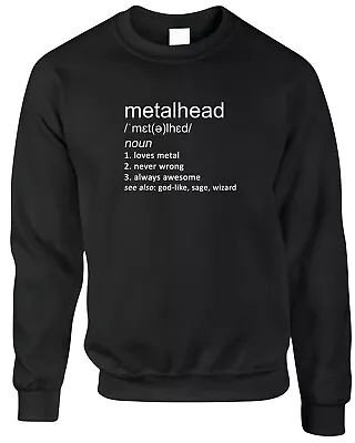 Buy Metalhead Definition Mens Sweatshirt Funny Joke Gift Music Heavy Metal Rock Cool • 15.95£