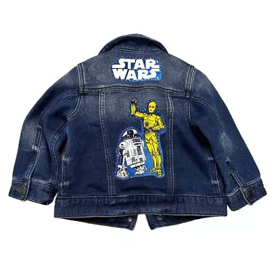 Buy Baby Gap Knit Denim Jacket Sz 18-24M Upcycled Star Wars EUC Z4 • 16.82£
