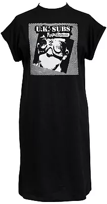 Buy UK Subs Womens High Neck T-Shirt Dress Charlie Harper Punk Essentials 1977 70's • 29.50£