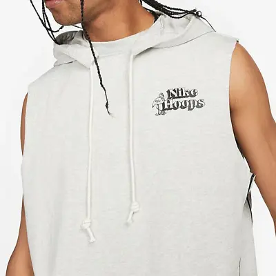 Buy Nike Hoops DH7441-050 Dri-FIT Standard Issue Basketball Cut-Off Hoodie Large • 27£