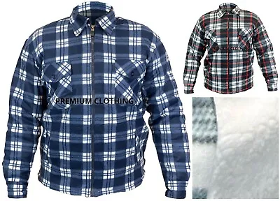 Buy LINED THERMAL Mens Lumber Jackets Quilted Fleece Shirt Sherpa Flannel Warm • 12.99£