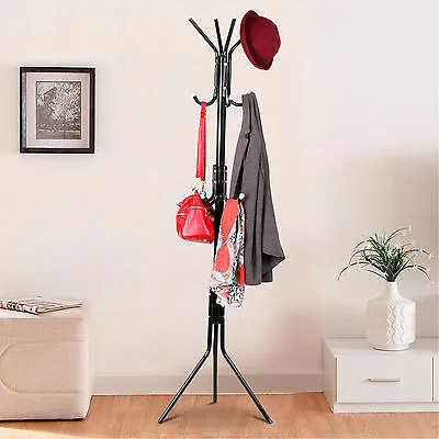 Buy Coat Stand Garment Rack Metal Coat Jacket Umbrella Hanger Standing Hook Rack • 9.95£