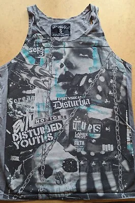 Buy Men's Disturbia Clothing Vest Top Small Vintage Emo Alternative Indie  • 7£
