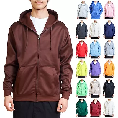 Buy Mens Hoodies Zip Up Long Sleeve Hoody 100% Polyester Hooded Sweatshirt For Men • 15.10£