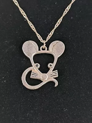 Buy Mouse Necklace. Silver Tone Animal Pendant & Spiral Chain. Cute Kitsch Jewellery • 5.99£