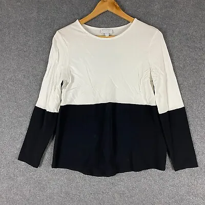 Buy Witchery Shirt Womens Extra Small White Black Top Colourblock Long Sleeves • 8.65£