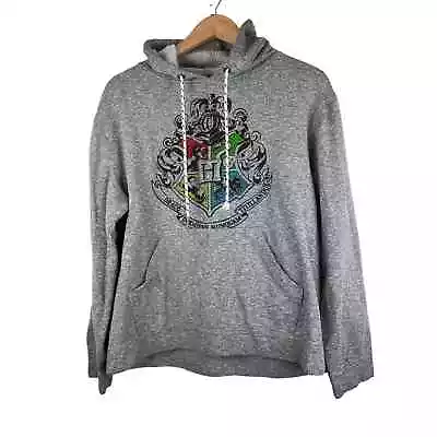 Buy Harry Potter Unisex Size M Gray Long Sleeve 4 Houses Hogwarts Hoodie Sweatshirt • 8.03£