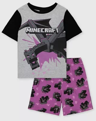 Buy TU Minecraft Pyjamas 9-10 Years Purple And Grey New • 11£