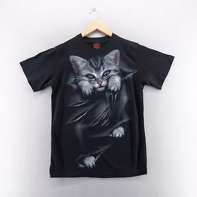 Buy Spiral T Shirt Small Black Graphic Print Vampire Kitten Cotton Mens • 9.49£