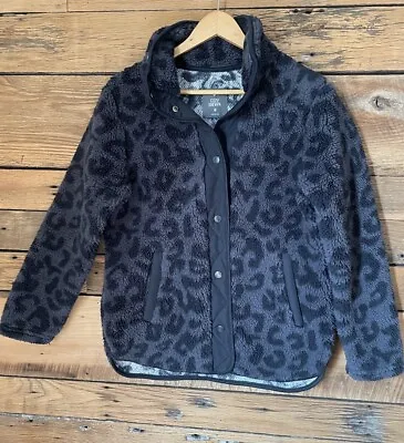 Buy Womens Members Mark Cozy Sherpa Snap Front Jacket Sz M Gray Black • 16.58£