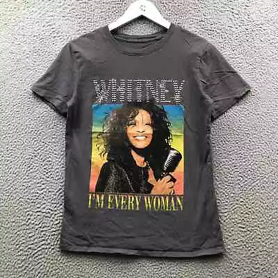 Buy Whitney Houston I'm Every Woman T-Shirt Women's S Short Sleeve Rhinestones Gray • 14.24£