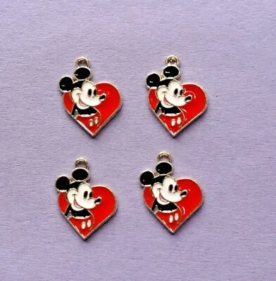 Buy MICKY MOUSE Heart Shaped Metal Charms Pendant Party Bag Filler Jewellery • 1.89£