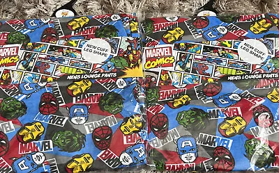 Buy Brand New X2 Mens Marvel Comics PJ Bottoms Size Medium Gift Lounge Pyjamas • 19.99£