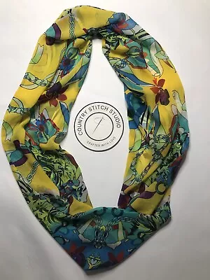 Buy HANDMADE IN THE UK INFINITY SCARF, SNOOD, DOUBLE LOOP, CIRCLE Yellow Lilac Blue • 6.99£